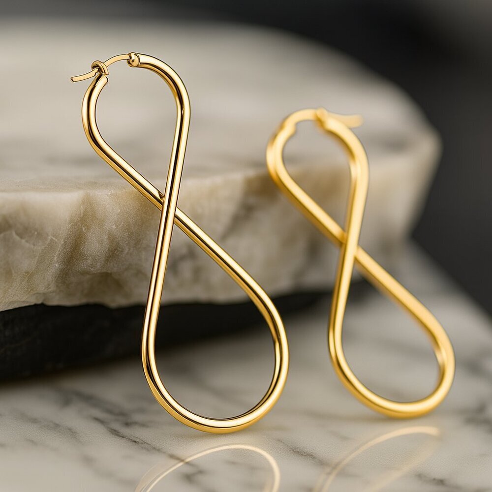 Infinity Statement Earrings | 18K Gold Plated Stainless Steel Minimalist Chic